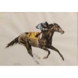 Sabrina Siga (contemporary) ''Spectacular Bid'', Signed and dated (19)82, watercolour, 42cm by 60.