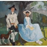 Francis Boag (b.1948) After Thomas Gainsborough's Mr and Mrs Andrews Oil on canvas, 138cm by 141.5cm