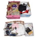 Assorted costume accessories and haberdashery, including: circa 1950's and later underskirts,