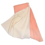 A peach and cream reversible whole cloth quiltCondition report: Generally in good condition, a few