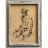 Nikolay Alekseveich Duvina (Ukrainian, 1939-1994) A study of a Soviet soldier Charcoal and pencil on