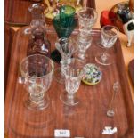A small quantity of glassware, including a Millefiori paperweight, etc