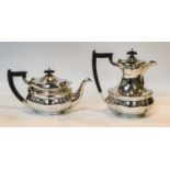 A Four-Piece George VI Silver Tea-Service, by E. Silver and Co., Sheffield, 1947, each piece
