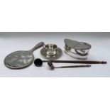 A Collection of Assorted Silver and Silver Plate, including: a silver cigarette-box; a cased set