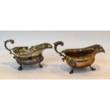 A Victorian Silver Sauceboat and a George V Silver Sauceboat,The First by Nathan and Hayes, Chester,