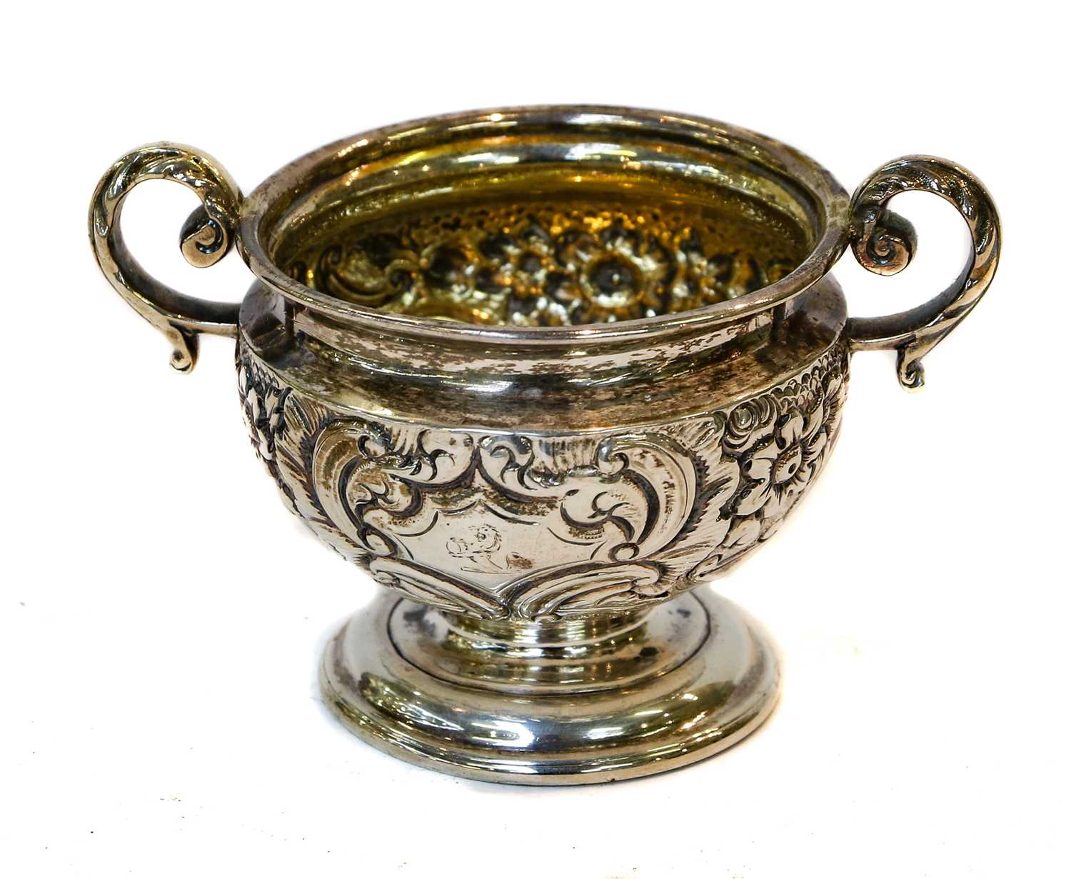 A George IV Scottish silver salt-cellar, maker's mark F&S, Possibly for Franklin and Sons,