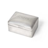 A Victorian silver trinket-box, maker's mark JNM, Chester, 1896, oblong, the slightly domed cover