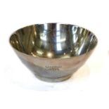 An American Silver Bowl, by Tiffany and Co., New York, 1907-1938, plain hemispherical and on