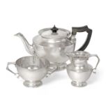 A Three-Piece George V Silver Tea-Service, by Wakely and Wheeler, London, 1924 and 1925, Retailed by