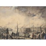 Frederick (Fred) Cecil Jones RBA (1891-1966)"Hull"Signed and inscribed, mixed media, 27cm by 37.