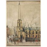 After Laurence Stephen Lowry RBA, RA (1887-1976) "St Luke's Church"Signed and numbered 261/850, with