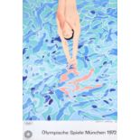 After David Hockney OM, CH, RA (b.1937) "Diver Poster for Olympische Spiele München"Lithograph
