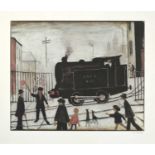 After Lawrence Stephen Lowry RBA, RA (1887-1976)"The Level Crossing"Signed, a colour reproduction,