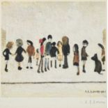 After Lawrence Stephen Lowry RBA, RA (1887-1976)"Group of Children"Signed, with the blindstamp for