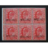 Great Britain King Edward VII 'Specimen' 1d. Pane