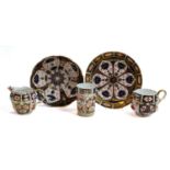 Collection of Royal Crown Derby china wares, mainly pattern 1198, including two cream jugs, a