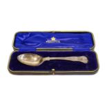 Assorted silver items including a pepperette, engraved cigarette box, four napkin rings, three