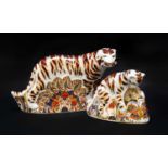 Royal Crown Derby Imari paperweights; Bangal Tiger, Bengal Tiger Cub, gold stoppers (2)Condition