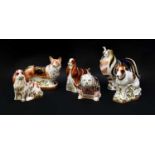 Royal Crown Derby Imari paperweights; Royal Windsor Corgi (certificate), Jackie (certificate), Rough