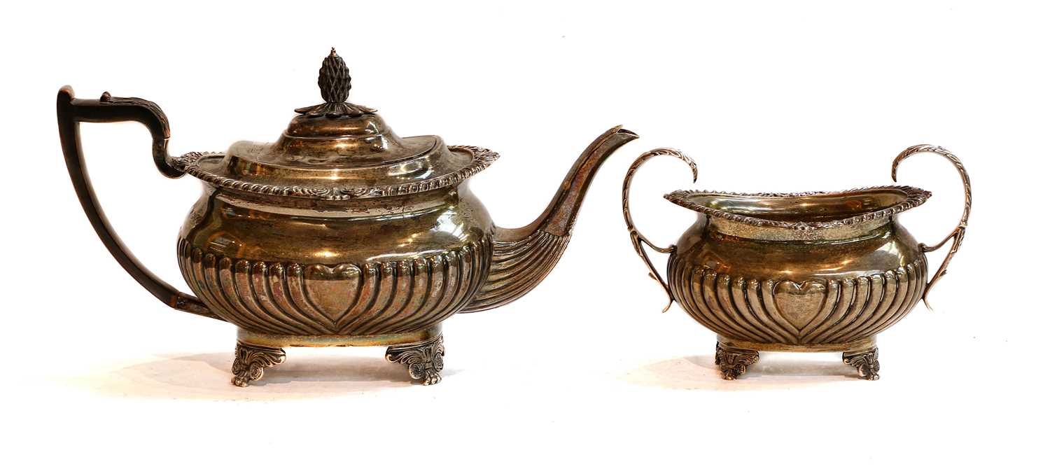 A Victorian Silver Teapot and Sugar-Bowl, by Thomas Bradbury and Son, London, 1895, each piece
