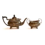 A Victorian Silver Teapot and Sugar-Bowl, by Thomas Bradbury and Son, London, 1895, each piece