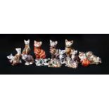 Royal Crown Derby Imari paperweights; Marmaduke (certificate), Sitting Kitten, Misty, Catnip Kitten,