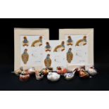 Royal Crown Derby Imari paperweights; Woodland Pheasant, Linnet (certificate), Pheasant,