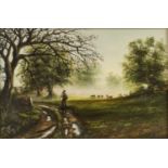 A collection of 20th century and modern oils, watercolours and prints including David Newbould, "4