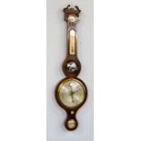 A mahogany wheel barometer, signed H. Cattanio & Co. York, circa 1830, case with hydrometer,