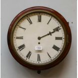 A mahogany single fusee wall timepiece