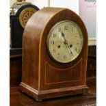 A Lancet form standing striking table clockCondition report: The case surfaces are slightly faded,