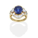 An 18 Carat Gold Sapphire and Diamond Ring