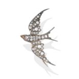 An Edwardian Diamond Swallow Brooch