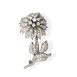 A Diamond Floral Spray Brooch