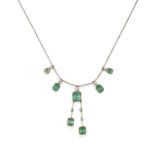 An Emerald and Diamond Necklace