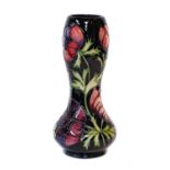 A modern Moorcroft gourd shaped vase, Poppies, second quality, 29cm