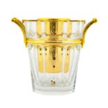 A Baccaret Gilt Metal Mounted Glass Champagne Cooler, modern, Harcourt pattern, of tapering