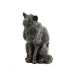 ^ Sue MacLaurin (Contemporary): Bronze Study of a Seated Cat, seal mark and with foundry mark for