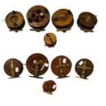 A Group of Five Nottingham Wood Reels