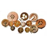 A Collection of Thirteen Wooden Reels