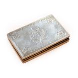 A French Silver Box, Maker's Mark Possibly CJ, Paris, Circa 1810, oblong, the hinged cover and