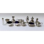 A Collection of Assorted Silver Condiment-Items, various maker's and dates, including examples