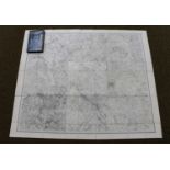 Ordnance Survey, Large Folding linen-backed Map, covering NE Shrewsbury, Warwickshire, Birmingham,