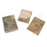Three Victorian or Edward VII Silver Card-Cases, one by George Unite, Edinburgh, 1862, oblong and