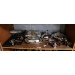 A collection of assorted silver and silver plate, including: a bonbon dish; various small