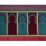 Satin and Velvet Tent Panel, probably North Africa, last quarter 20th centuryWith a row of niches