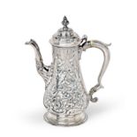 A George III Silver Coffee-Pot Maker's Mark Indistinct, W?, London, 1761, The Handle Circa 1830