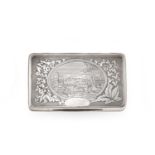 A European Silver Snuff-Box Maker's Mark CM Incuse, Town Mark Indistinct, Possibly an Animal Sejant