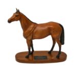 Beswick Connoisseur model of Red Rum, on wooden plinth