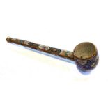 An Indian enamel tobacco pipe, together with a miniature enamel tricorn hat (2)